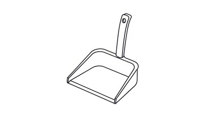 Obraz premium Monochrome line art illustration of a dustpan emphasizing its simple and functional design