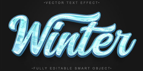 Ice Cold Frozen Winter Snow Vector Fully Editable Smart Object Text Effect