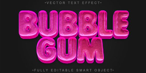  Bubble Gum Candy Style Vector Fully Editable Smart Object Text Effect