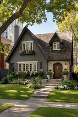 Charming Home Exterior Transformation with Fresh Paint and Landscaping