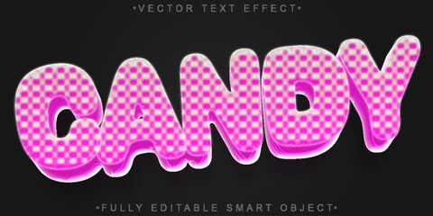 Candy Sugar Gum Sweet Treat Vector Fully Editable Smart Object Text Effect