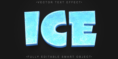 Ice Cold Frozen Winter Snow Vector Fully Editable Smart Object Text Effect