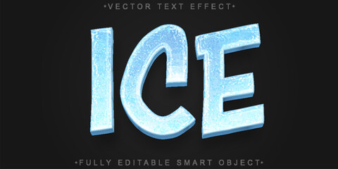 Ice Cold Frozen Winter Snow Vector Fully Editable Smart Object Text Effect