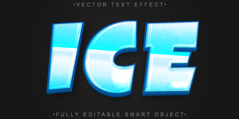 Ice Cold Frozen Winter Snow Vector Fully Editable Smart Object Text Effect