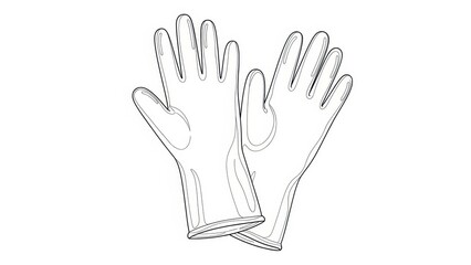 Obraz premium Isolated illustration of two transparent sterile gloves for medical protection and hygiene use