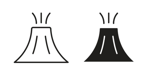 Volcano eruption icon line illustration background. icon concept vector
