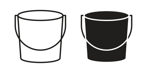 Water bucket icon line illustration background. icon concept vector