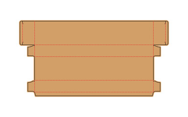 Cardboard box template or die-cut layout for packaging design