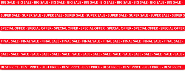 Zestaw wstążek promocyjnych do baner&oacute;w internetowych.