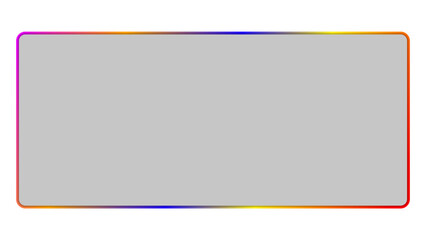 Obraz premium Rectangular light gray banner with a thin colorful gradient border on a white background