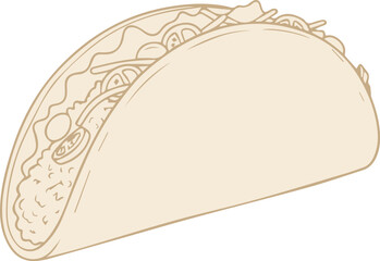 Taco Simple Drawn Icon.