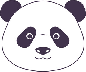  Panda Face Minimal Outline