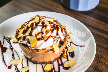 Chocolate cake with almonds