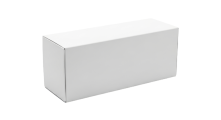 Minimalist blank white box isolated on black background for packaging design mockup