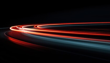 Capturing The Abstract Glow Of Red Car Lights At Night With A Long Exposure Photography Technique. Vivid And Intriguing Images.