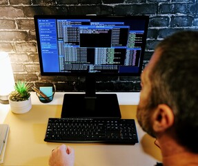 Red Team Cybersecurity Engineer Consultant Conducting Third Party Corporate Network Penetration Test - Ethical Hacking Concept