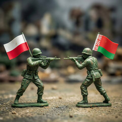 Toy Soldiers with Belarus and Poland Flags