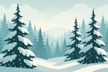 Fototapeta premium winter forest landscape