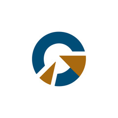 Letter G abstract shape icon logo flat vector design