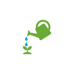 Watering plant, Growth icon logo flat vector design © kmhbDOes