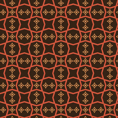Retro Geometric Star Pattern in Brown and Orange - Vintage Seamless Background Design