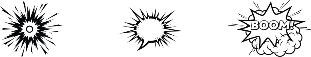 Comic Book Style Explosion and Boom Word Art comic art