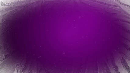 festive Christmas holiday snow and ice themed animated motion background with falling light snow gently falling over a purple background with a white ice patterned border vignette frame border 4K - Powered by Adobe