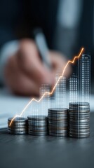 Financial Growth and Investment Concepts. Growing Coin Chart