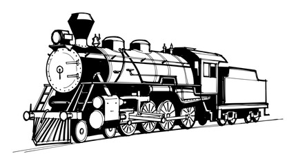 steam locomotive train sketch vector © Mago