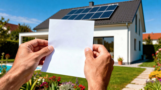 Maison avec panneaux solaire photovolta&iuml;que, diagnostic de performance &eacute;nerg&eacute;tique