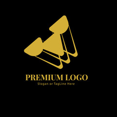 Elegant Premium Branding Logo with Gold Geometric Shapes