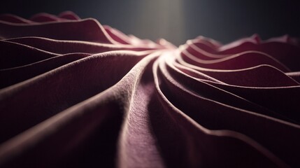 Close-up of undulating, textured surface with layered, wave-like forms and subtle lighting