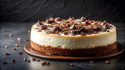 Decadent chocolate chip cheesecake creation looks absolutely irresistible and rich