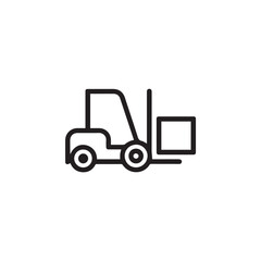 forklift line art warehouse delivery loading unloading icon