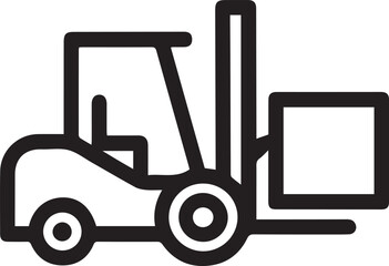 forklift silhouette industrial equipment cargo pallet truck