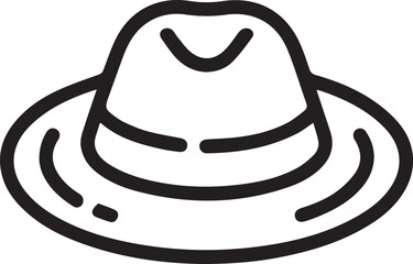 fedora hat monochrome line art retro menswear accessory vector
