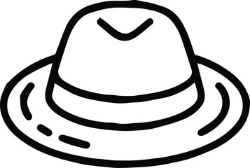 fedora hat outline vector illustration fashion accessory