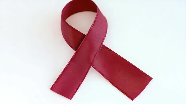 A simple yet elegant  of a red ribbon lying flat on a white surface