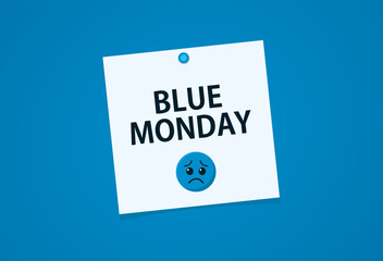 simple Blue Monday design, typography layout, minimal banner, blue palette.