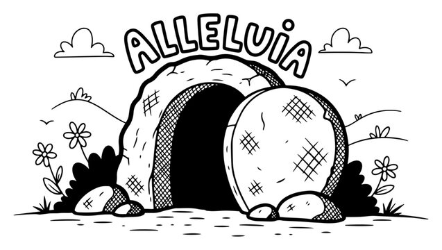 Alleluia Empty Tomb Easter Scene