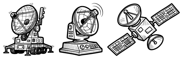 Radar and Satellite Communication Icons