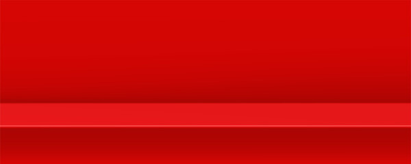 Empty red studio table with shadows mock up 3D. Banner for presentation product. EPS 10