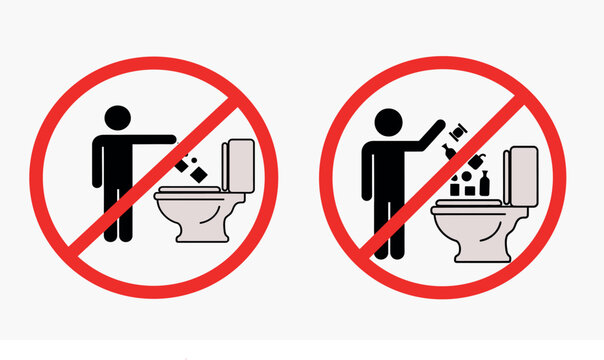 No public toilet use pictogram prohibited sign