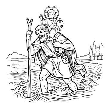 Saint Christopher Carrying the Christ Child