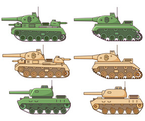 Obraz premium Military vehicle with gun. Armored vehicle.Weapons for modern warfare.Army tank.Tank military.Isolated on white background.