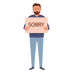 Man saying sorry. Please forgive me.National Sorry Day.Apologize card.Support websites.