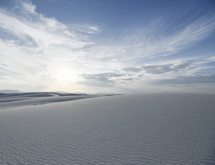 White Sands at sunset in the summer