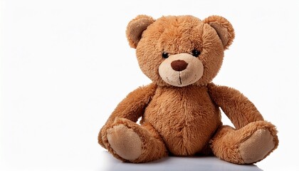 Obraz premium Brown Teddy Bear Toy Plush Soft Isolated On A White Background