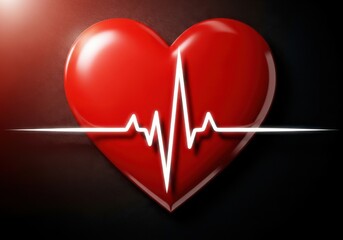Healthy heart beat ekg line medical symbol health care concept