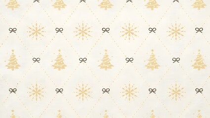 red Christmas background with snowflakes and christmas trees,seamless pattern of christmas trees and snowflakes on red background,Christmas wrapping paper, Xmas pattern with ornaments.